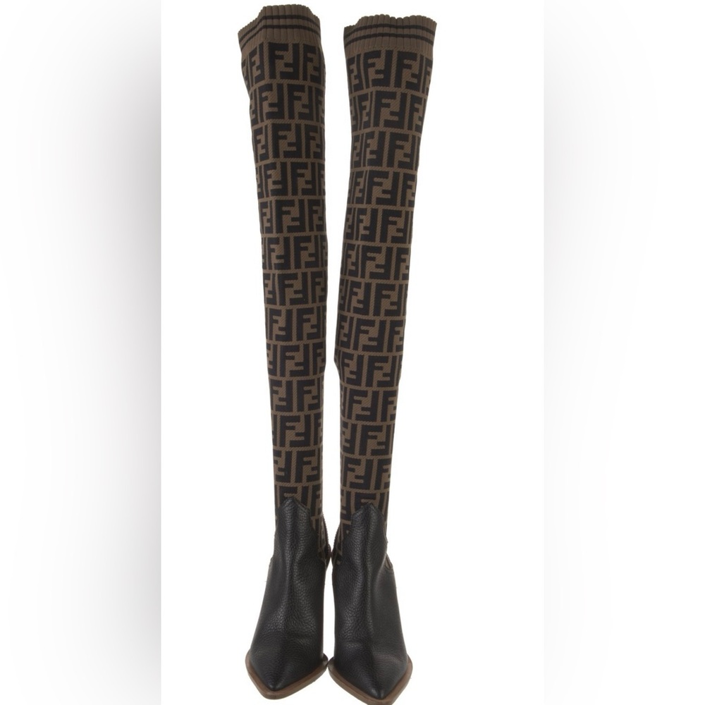 Fendi Brown and Black Monogram Sleeve size 39